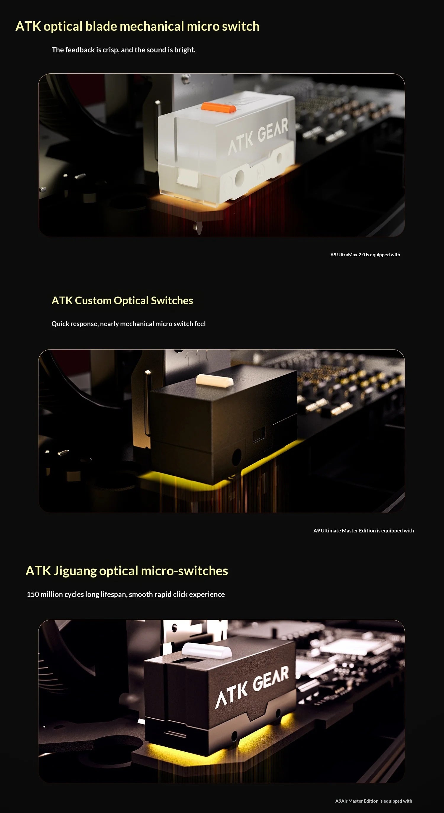 ATK DragonFly A9 Air Ultimate Wireless Gaming Mouse PAW3950 Ultra 42000DPI 750IPS 8KHz RGB Ergonomic For Windows MacOs PC Gifts