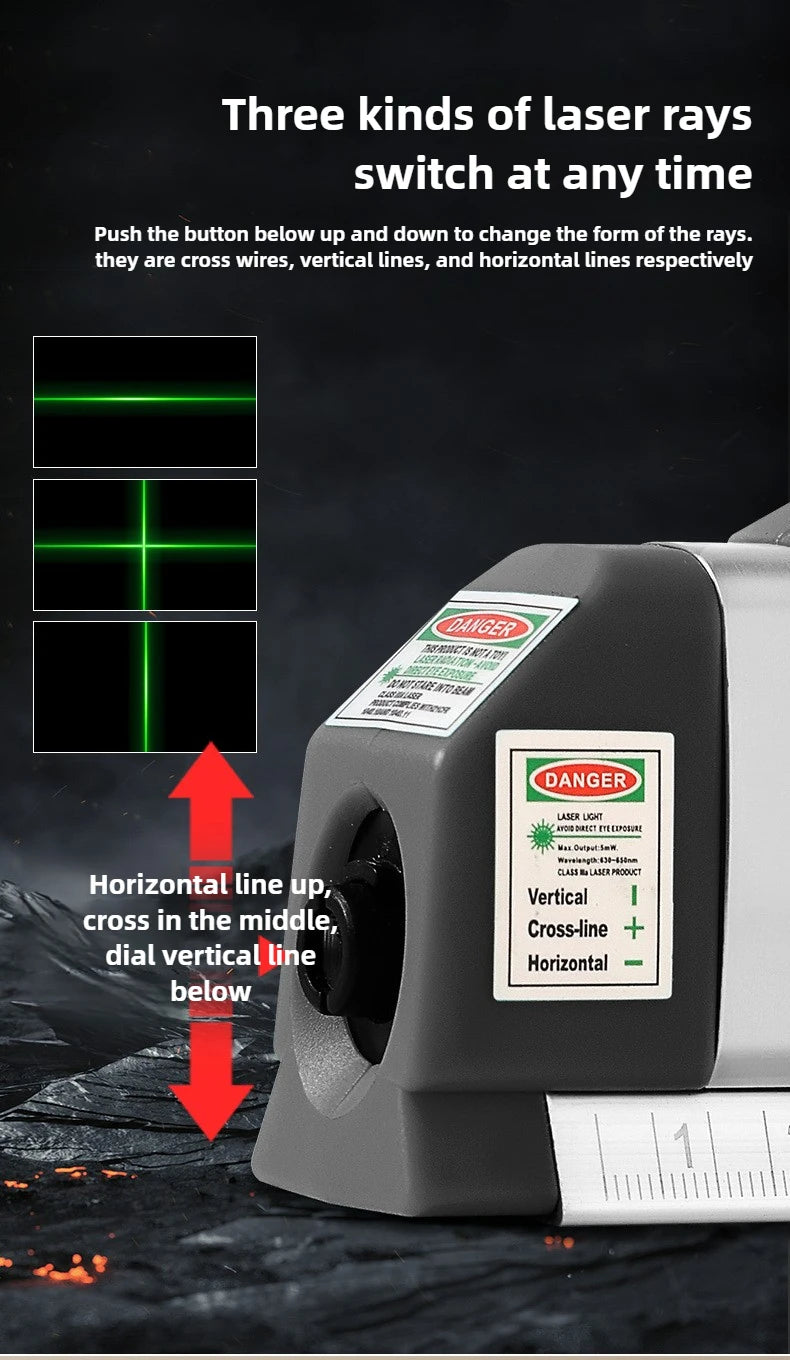 4 in 1 Measure Infrared Laser Level Machine Self Leveling for Woodworking Tools with Cross Line and Solo Leveling