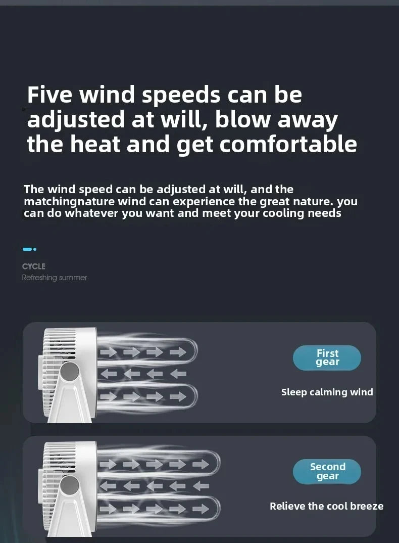 Cordless Electric Fan 4000mah Wireless Portable Air Circulator Fan Desktop Wall Ceiling Air Cooling Cooler Quiet Ventilator