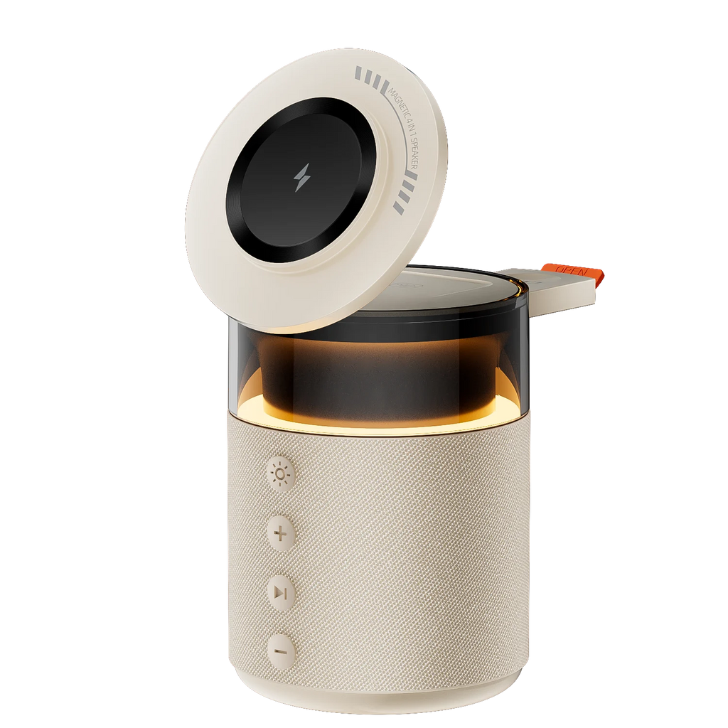 4-in-1 Wireless Magnetic Charger with Bluetooth Speaker Night Light Fast Charger For iPhone iWatch AirPods Charging Station