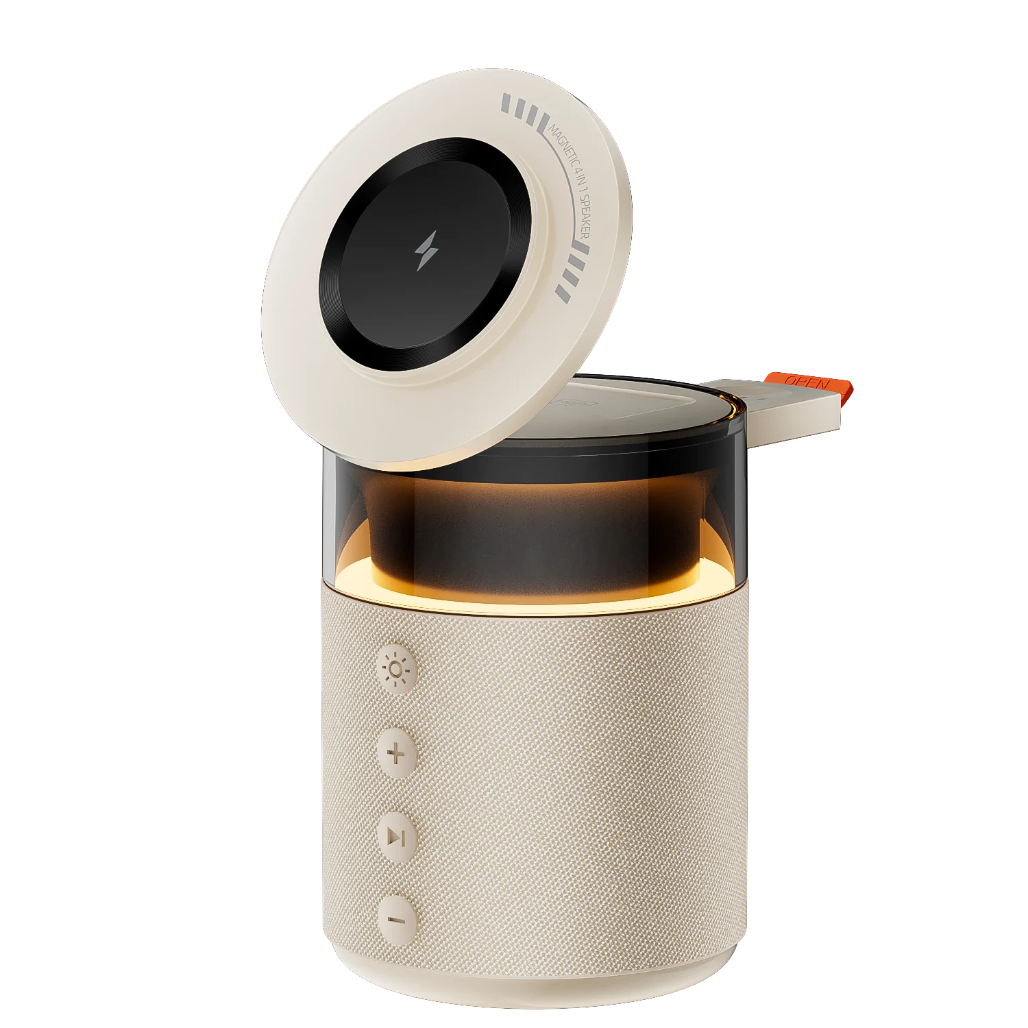 4-in-1 Wireless Magnetic Charger with Bluetooth Speaker Night Light Fast Charger For iPhone iWatch AirPods Charging Station