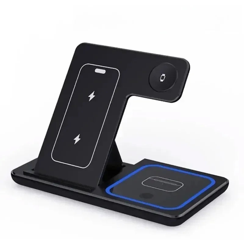 For IPhone 17 16 15 14 13 12 Pro Max IWatch 11 Airpods Pro Fast Charger Stand Dock Foldable 3 in 1 30W Wireless Charging Station