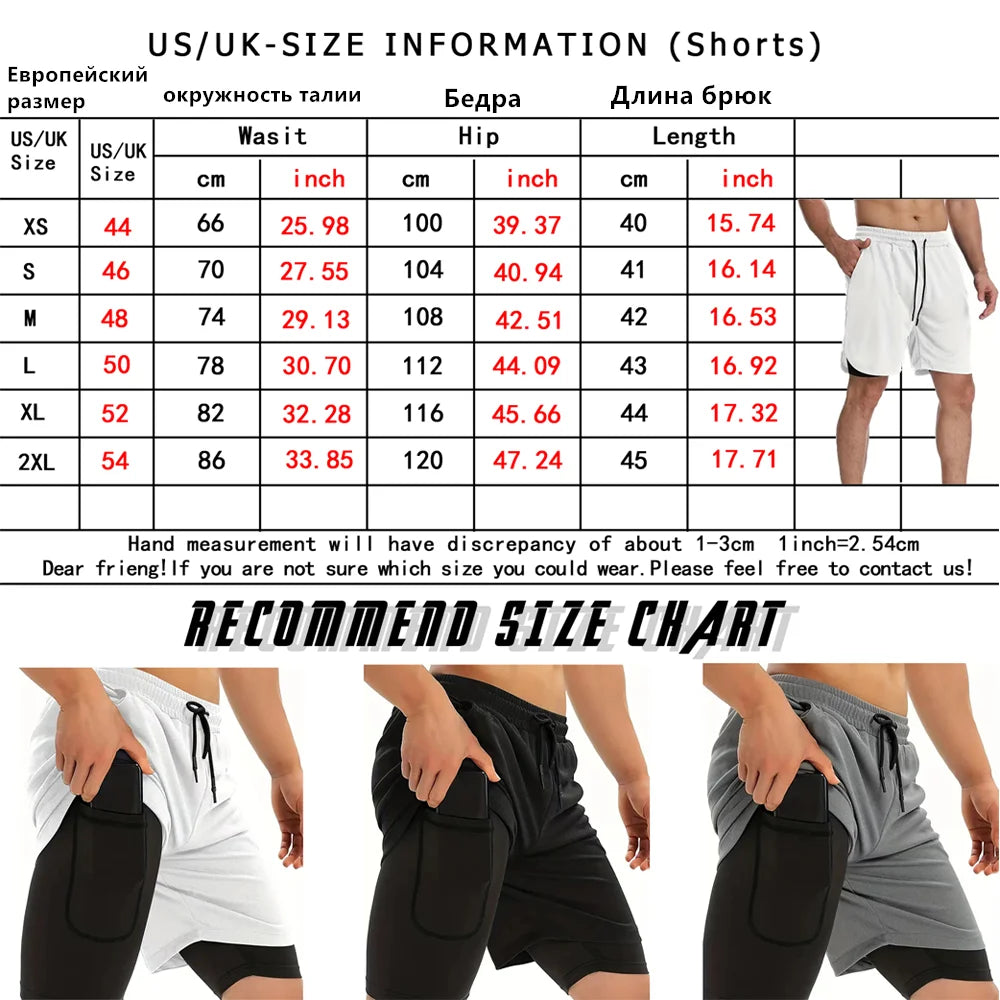 LONSDALE Men's Pattern Printed Fitness Shorts Double Layer 2-in-1 Fast Drying Fitness Outdoor Leisure Training Sports Shorts