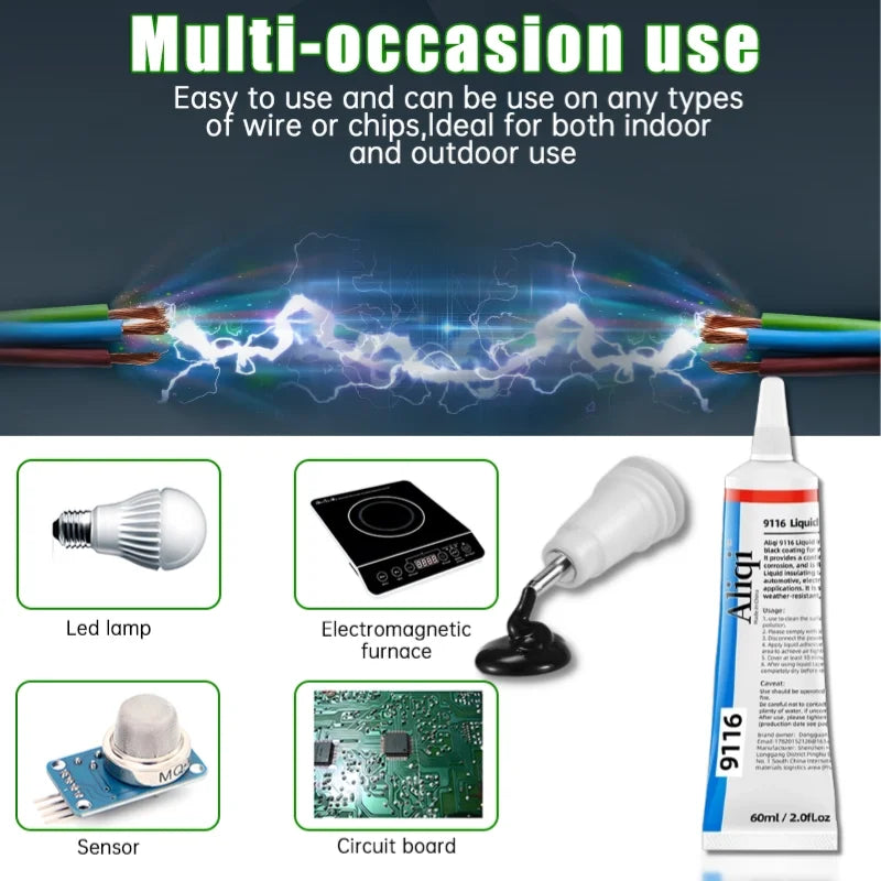 Liquid Electrical Tape Insulating Glue for Wires Cables Insulation Paste Sealant with Fireproof Instant Dry Industrial Repair