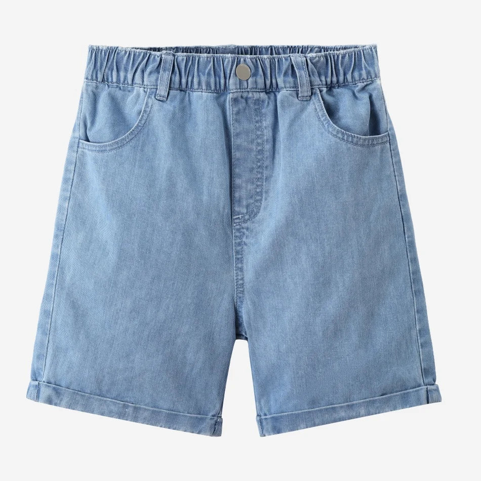 AS  SS2026 blue denim Collection super high quality bamboo knot denim fabric boys girls family match weekday clothes