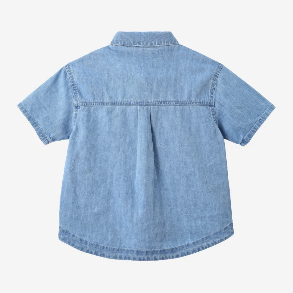 AS  SS2026 blue denim Collection super high quality bamboo knot denim fabric boys girls family match weekday clothes