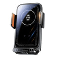 2026 New Upgraded 15W Qi FCC ROHS Car Phone Charger Holder Auto Induction One Key Release 360 Rotating for Dashboard Windshield