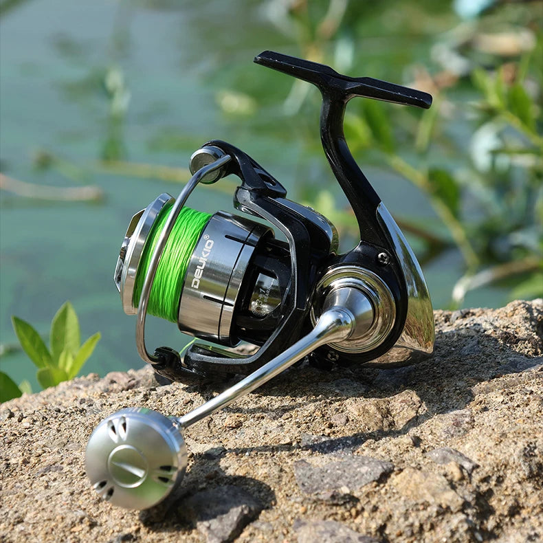 DEUKIO New arrival Saltwater Fishing Reel Metal Ball Knob Spinning Reels 2000-7000 3+1BB 5.2:1 Max Drag 15KG Water-Proof Reels