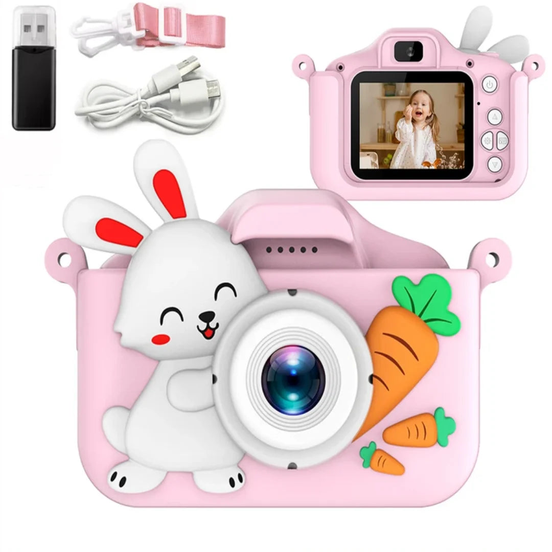 Kids Camera Digital Dual Camera HD 1080P Video Camera Toys Mini Cam Color Display Children Birthday Gift Kids Toys Rabbit Kids
