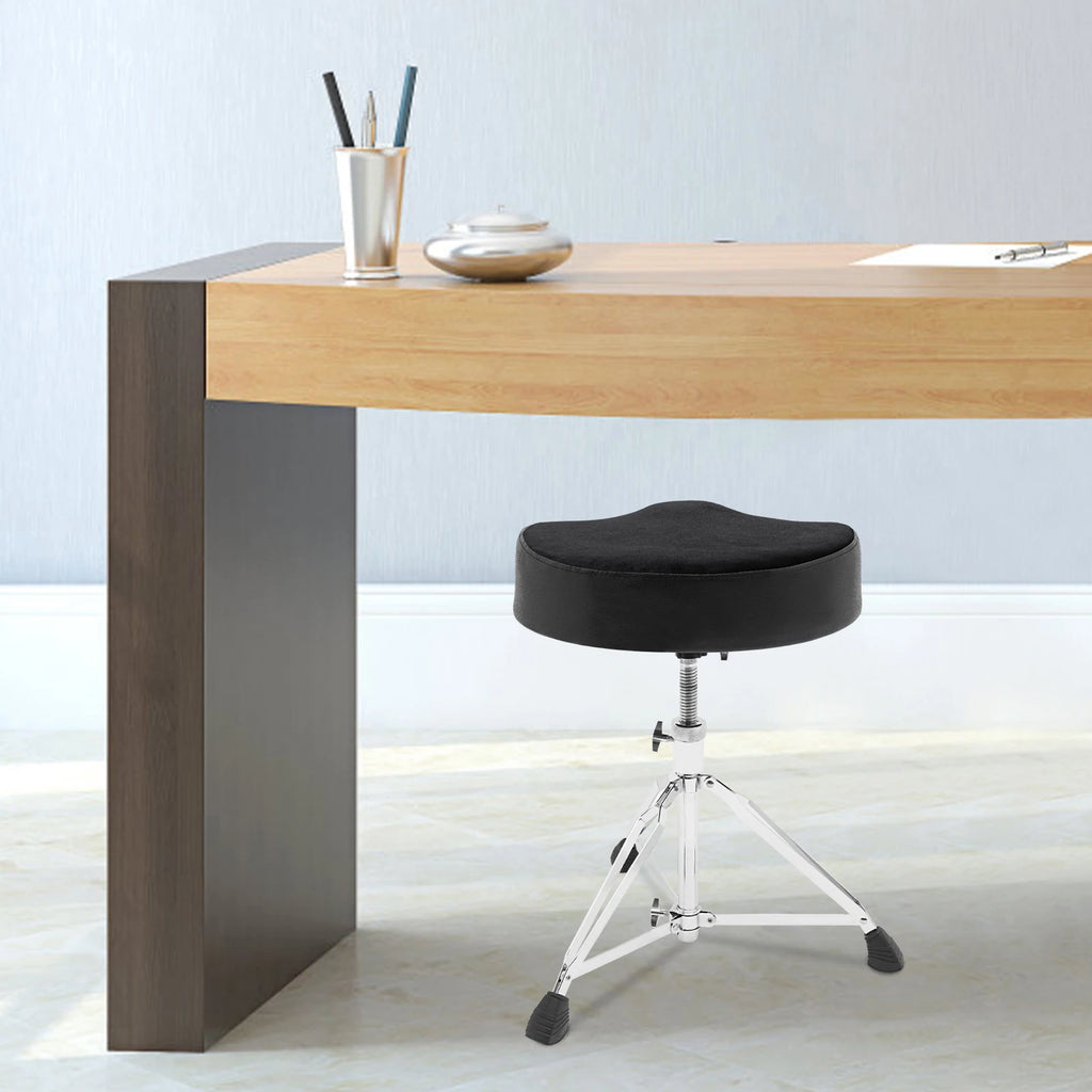 Drum Stool with Foldable Iron Frame, PU Seat, 220 lbs Capacity, Portable, Easy to Clean, Ideal for Musicians and Gigs
