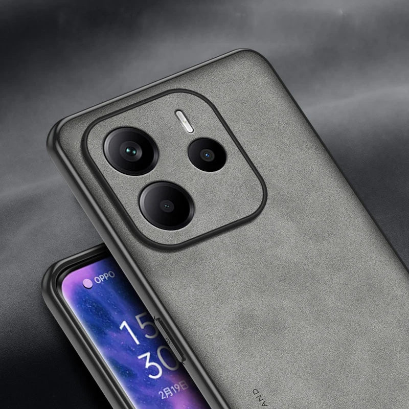 For Xiaomi Redmi Note 14 5G Skin Feel Shockproof Matte Leather Case Soft Back Cover Funda For Redmi Note 14