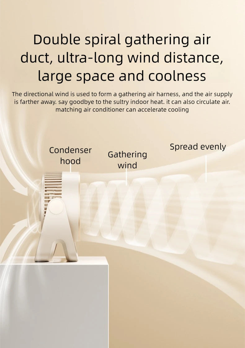 Cordless Electric Fan 3600mah Wireless Portable Air Circulator Fan Desktop Wall Ceiling Air Cooling Cooler Quiet Ventilator