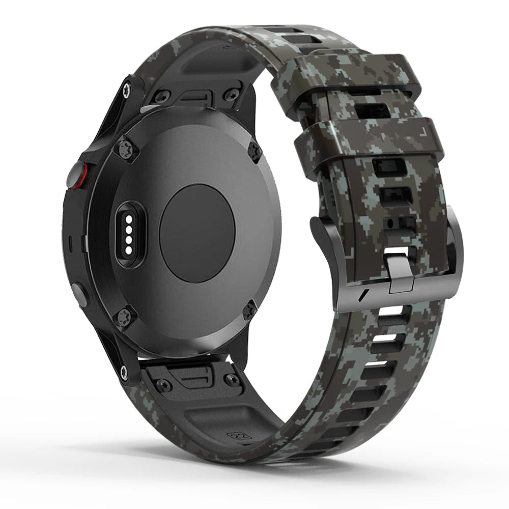 22mm 26mm Wrist Band Strap for Garmin Fenix 8 7X 7 6X 6XPro 6 5X 5 3HR SmartWatch Printed Sport Quick Release Silicone Watchband
