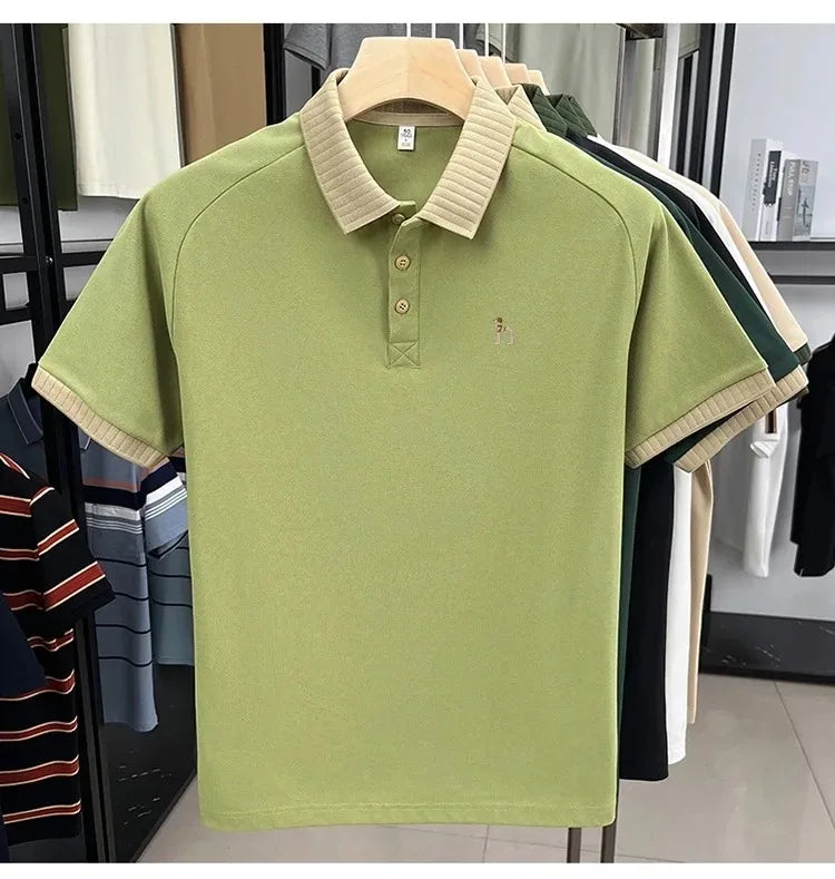 Luxury brand men's short sleeve polo shirt summer fashion hot selling original dog embroidery boutique top golf casual T-shirt