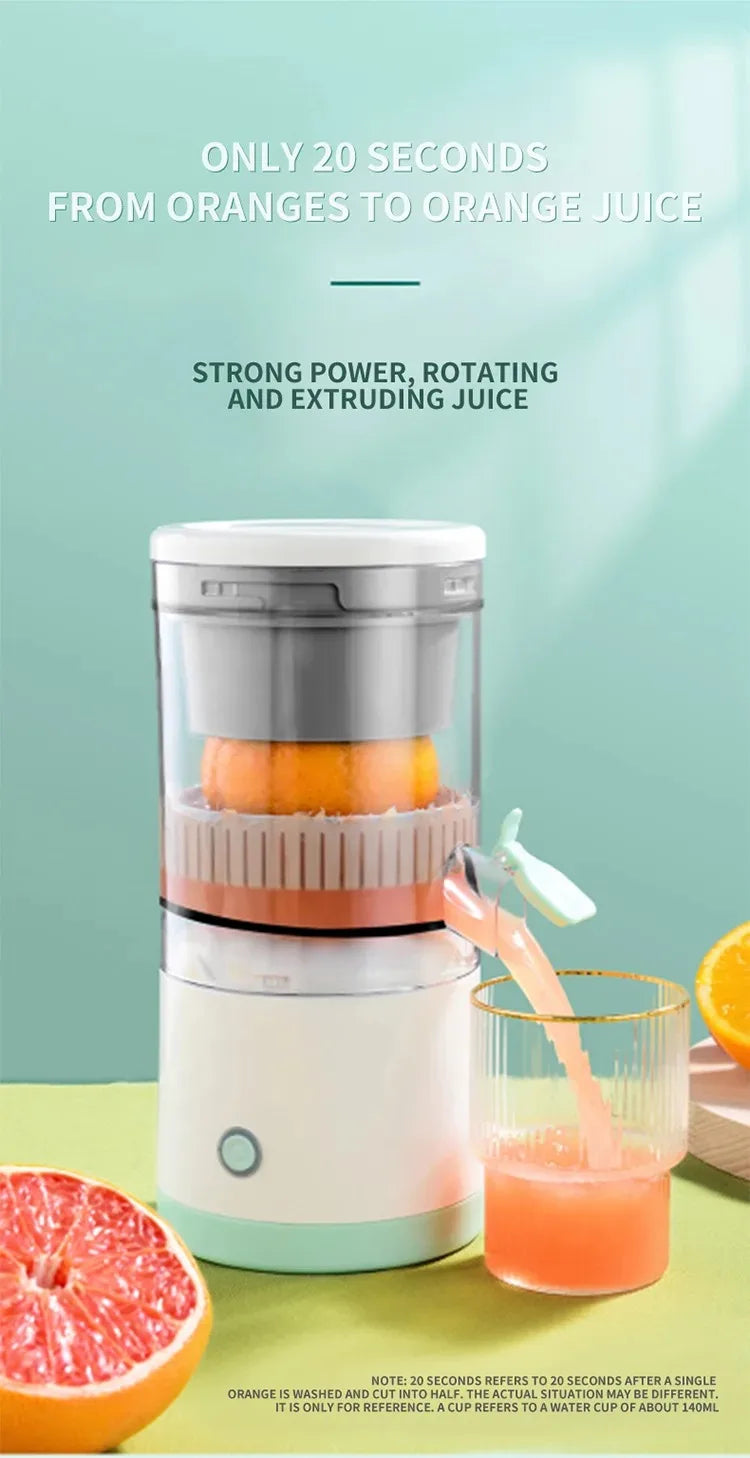 Portable Electric Juicer USB Rechargeable Wireless Mini Fruit Blender Automatic Juice Squeezer for Home Travel Office