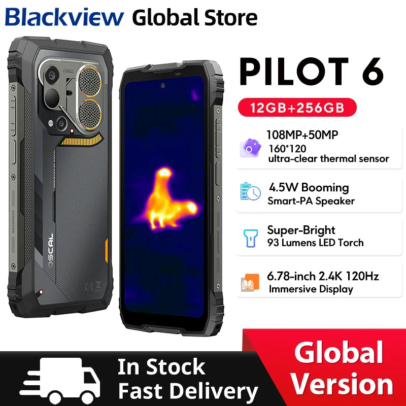 Blackview Oscal Pilot 6 Rugged Phone 6.78'' 2.4K 120Hz Display  Thermal imaging 10000mAh 12GB 256GB 4.5W 98dB Speaker Cellphone