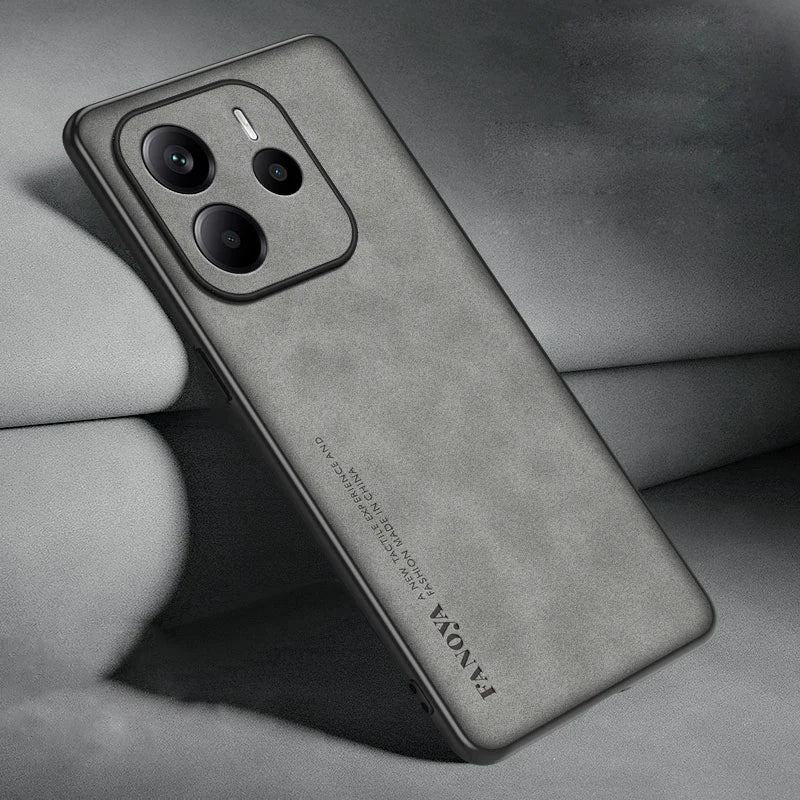 For Xiaomi Redmi Note 14 5G Skin Feel Shockproof Matte Leather Case Soft Back Cover Funda For Redmi Note 14