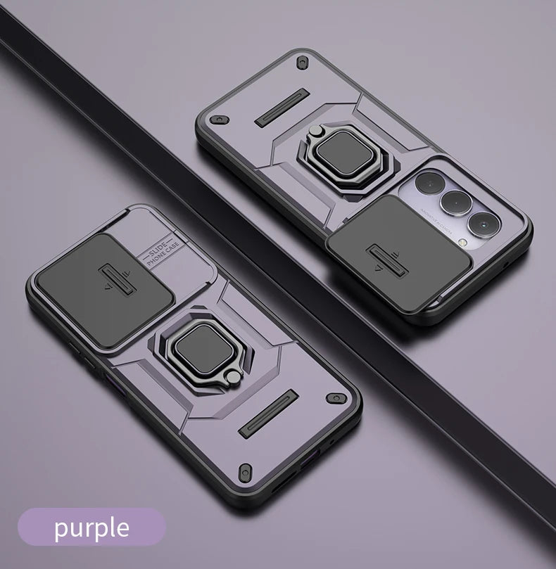 For Xiaomi Redmi 15 4G 171mm Case Slide Camera Protect Phone Case For Redmy 15 Redmi15 4G Magnetic Ring Holder Armor Back Cover