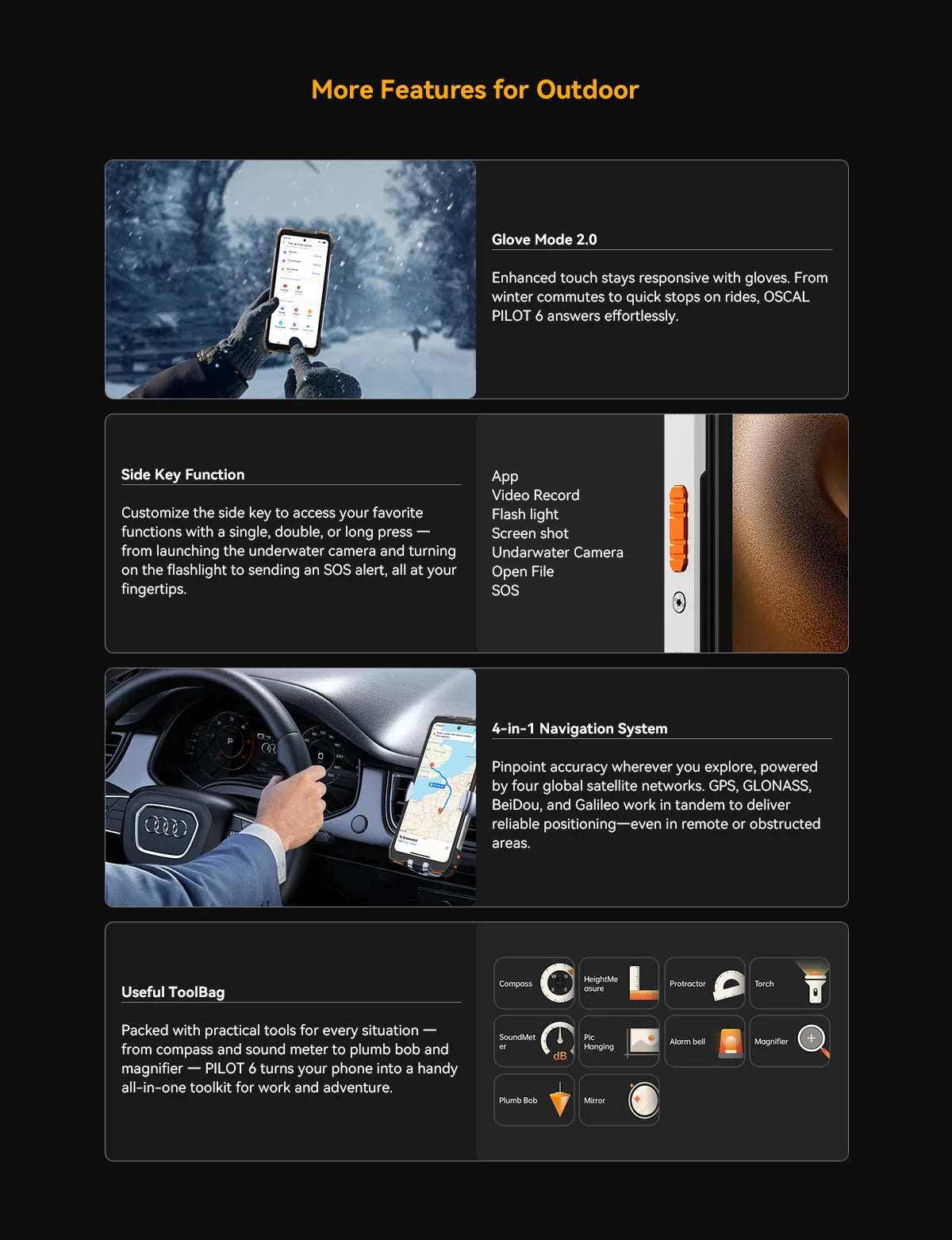Blackview Oscal Pilot 6 Rugged Phone 6.78'' 2.4K 120Hz Display  Thermal imaging 10000mAh 12GB 256GB 4.5W 98dB Speaker Cellphone