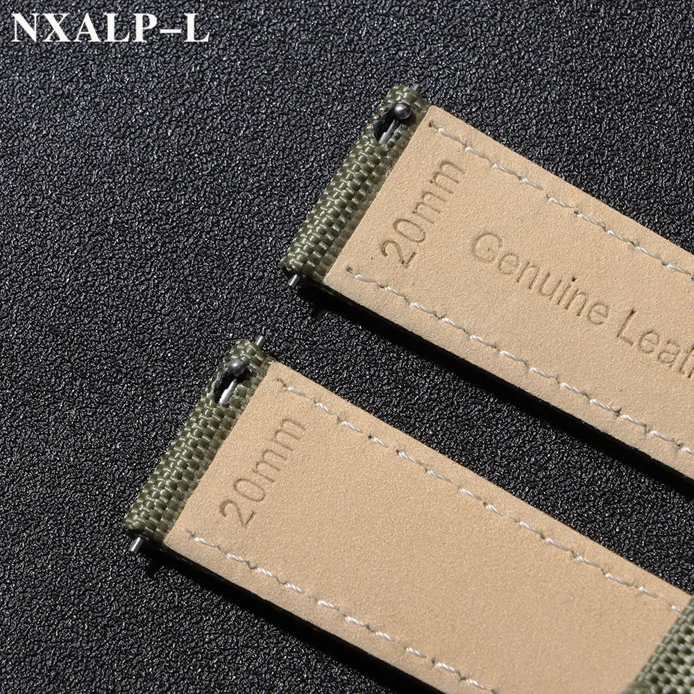 Quality Sailcloth Leather Watch Strap 20mm 22mm for Seiko for Omega Fabric Nylon Watchband Qucik Release Wristband Accessories