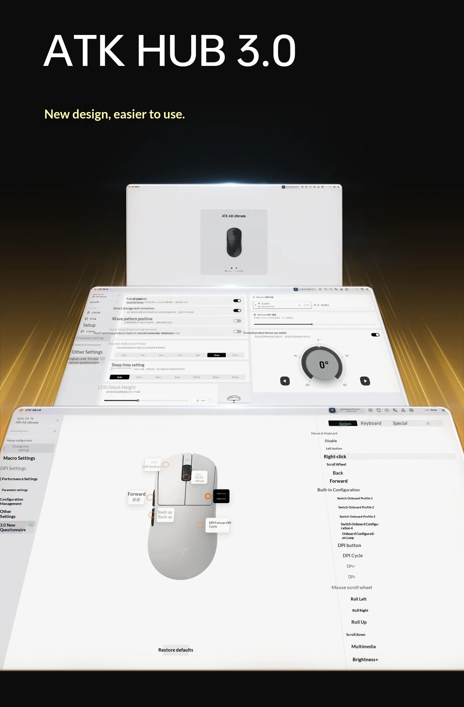 ATK DragonFly A9 Air Ultimate Wireless Gaming Mouse PAW3950 Ultra 42000DPI 750IPS 8KHz RGB Ergonomic For Windows MacOs PC Gifts