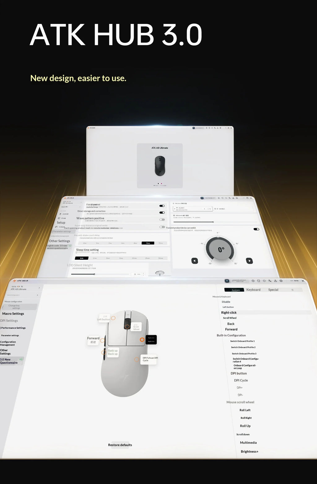ATK DragonFly A9 Air Ultimate Wireless Gaming Mouse PAW3950 Ultra 42000DPI 750IPS 8KHz RGB Ergonomic For Windows MacOs PC Gifts