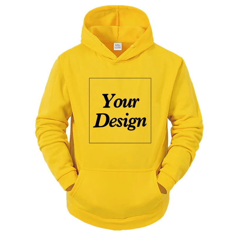 Custom Hoodie Print Embroidery Photo Text Brand Logo Autumn Winter Warm Thick Fleece Hoody Sweatshirt Men Women Customized Coat