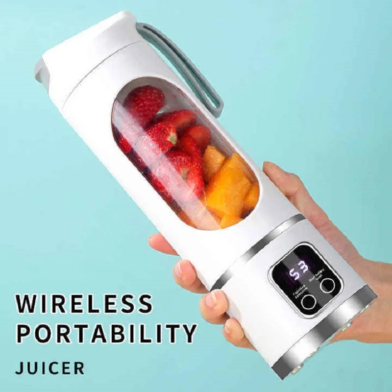 Outdoor portable juicer cup, rechargeable mini juicer, portable juicer, fruit and vegetable juicer with LED display
