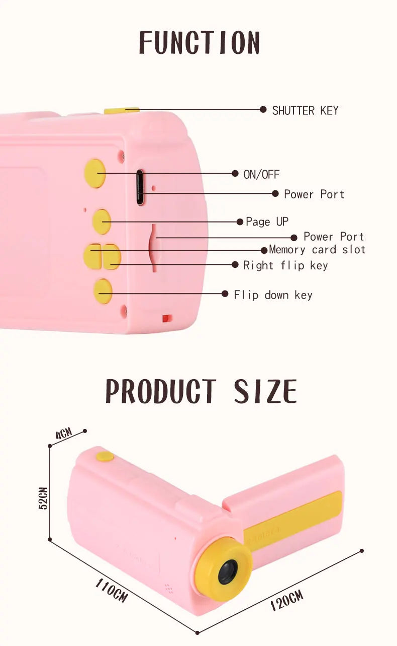 New Children Camera 2.4 Inch Screen For Kids Digital DV Camera 12MP Video Recorder 1080P HD Children's Portable Camera 32GB TF
