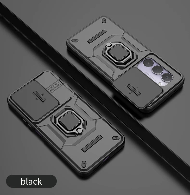 For Xiaomi Redmi 15 4G 171mm Case Slide Camera Protect Phone Case For Redmy 15 Redmi15 4G Magnetic Ring Holder Armor Back Cover
