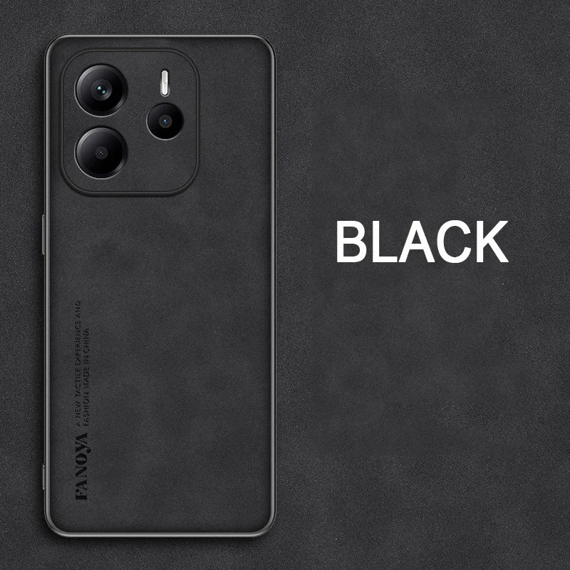 For Xiaomi Redmi Note 14 5G Skin Feel Shockproof Matte Leather Case Soft Back Cover Funda For Redmi Note 14
