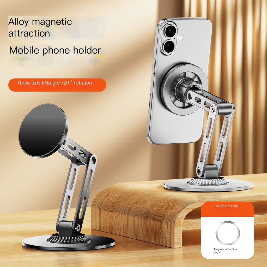 magnetic 360° Metal Desk Mobile Phone Holder Stand For iPhone iPad Adjustable Desktop Tablet Holder