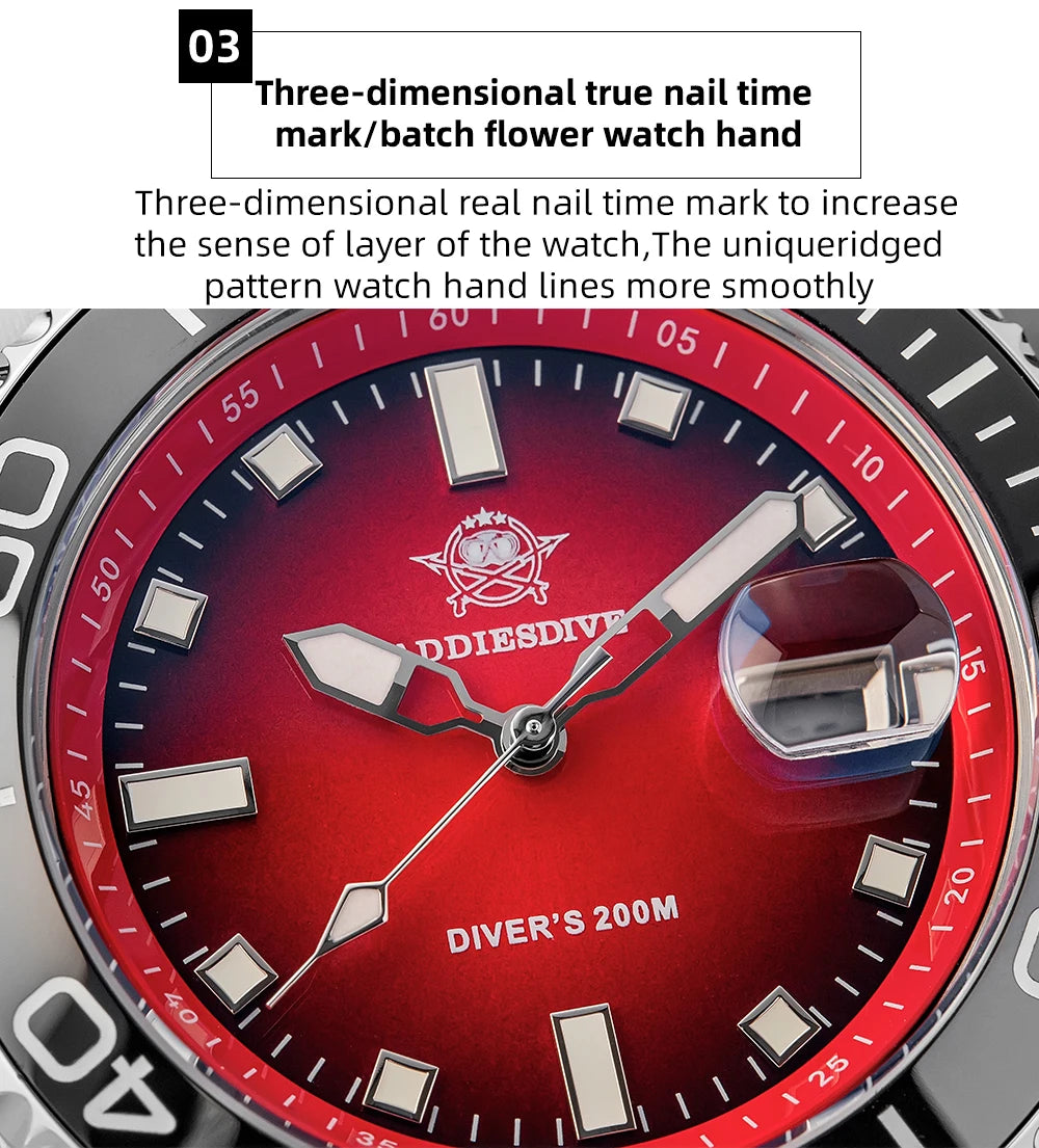 ADDIESDIVE 41mm Man Luxury Watch Japan 2115 Quartz Movement Watch Luminous 200m Waterproof 316L Stainless Steel Dive Watches