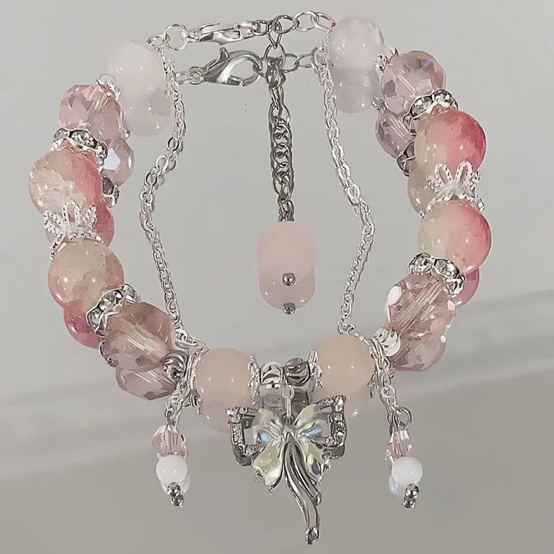 Star Bead Imitation Glass Bracelet for Girls' Christmas, Colorful and Trendy Atmosphere, High-End and Versatile Bracelet Gifts