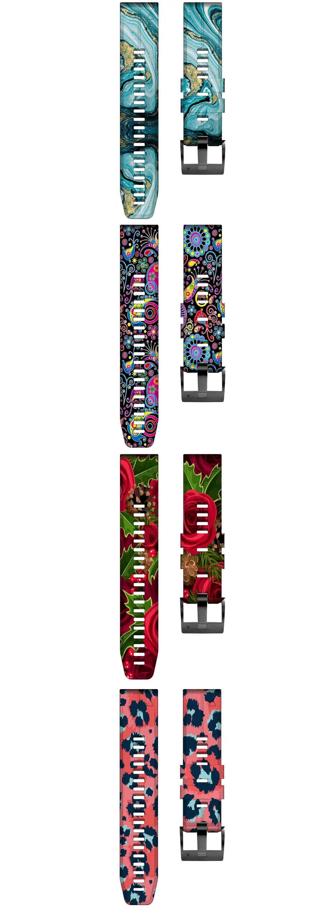 22mm 26mm Wrist Band Strap for Garmin Fenix 8 7X 7 6X 6XPro 6 5X 5 3HR SmartWatch Printed Sport Quick Release Silicone Watchband