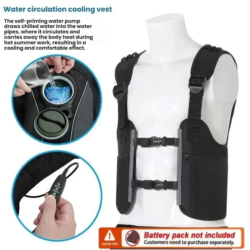 water circulation Cooling Vest Water Cooling System Outdoor Hiking Fishing Travel Physical Cooling Work Jacket Summer Breathable
