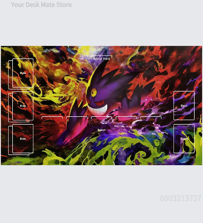 Diy Pokemon Playmat - Self Made New Gengar Dragonite Squirtle Charmander Bulbasaur Battle Card Mat Rubber Anti-slip Mouse Pad