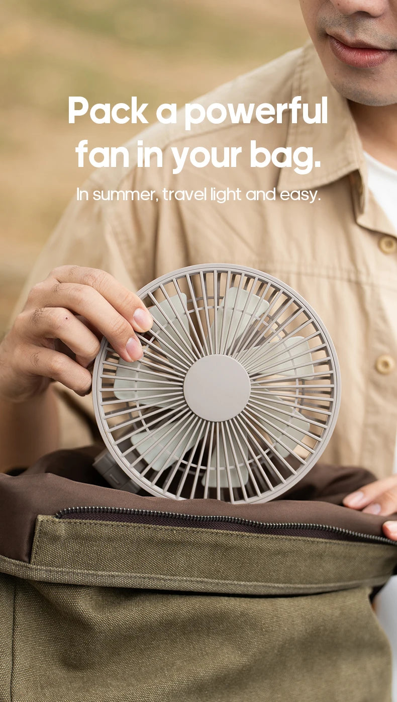 New Portable Folding Handheld Fan 3600mAh Desktop Rechargeable Fan 100-speed Wind Angle Adjustable for Home Outdoor Travel