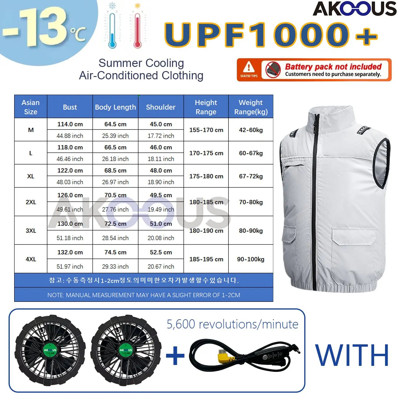 Hooded Cooling Vest Summer USB Charging 5V 12V Cooling Fan Air Conditioner Clothes Sleeveless Breathable Outdoor Sports Travel W