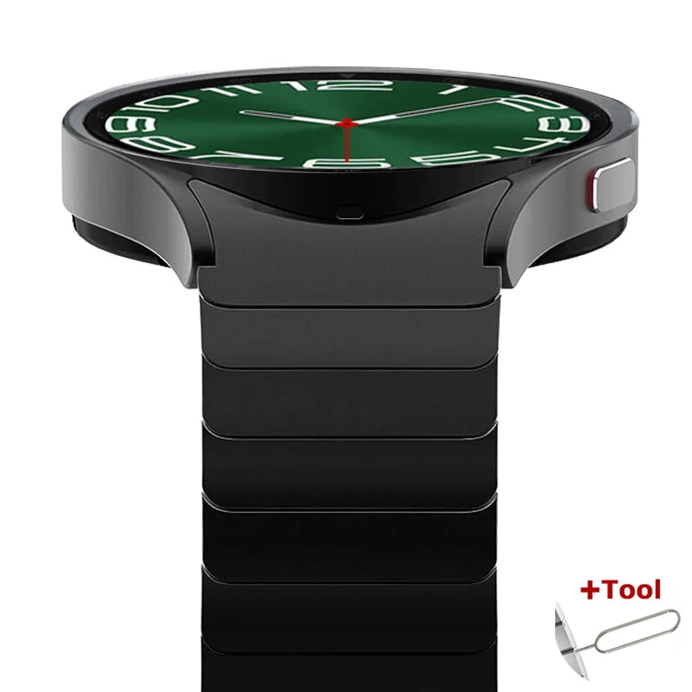 Titanium Color Strap for Samsung Galaxy Watch 7 6 5 4 40mm 44mm 6Classic 43/47mm 5Pro 45mm Luxury Stainless Steel Bracelet Band