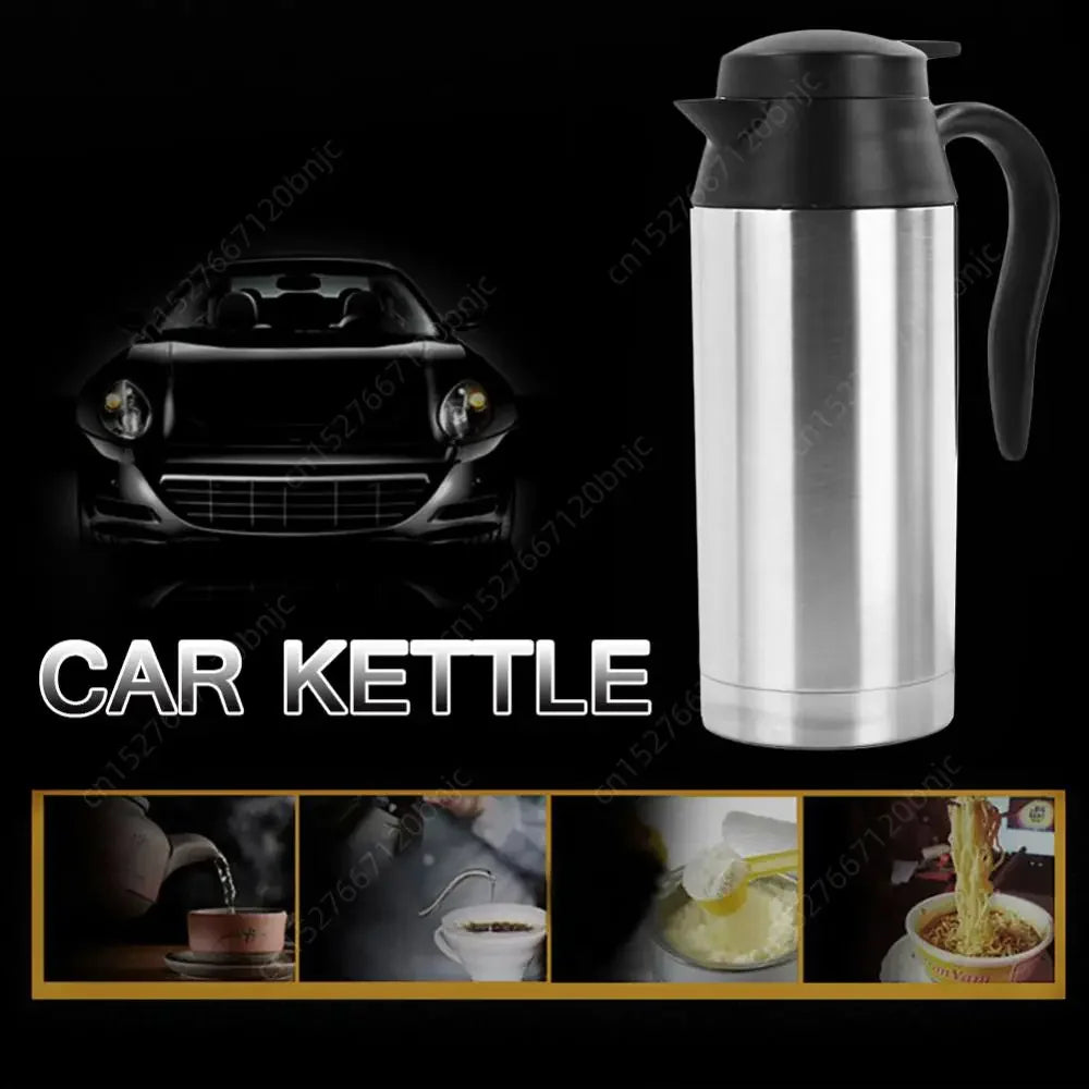 12V 24V Travel Electric Kettle Stainless Steel Smart Temperature Control Touch Travel Coffee Mug Warmer for Car Truck Leakproof