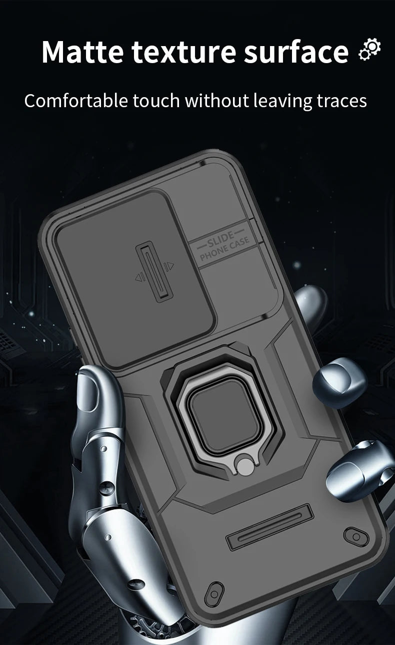 For Xiaomi Redmi 15 4G 171mm Case Slide Camera Protect Phone Case For Redmy 15 Redmi15 4G Magnetic Ring Holder Armor Back Cover