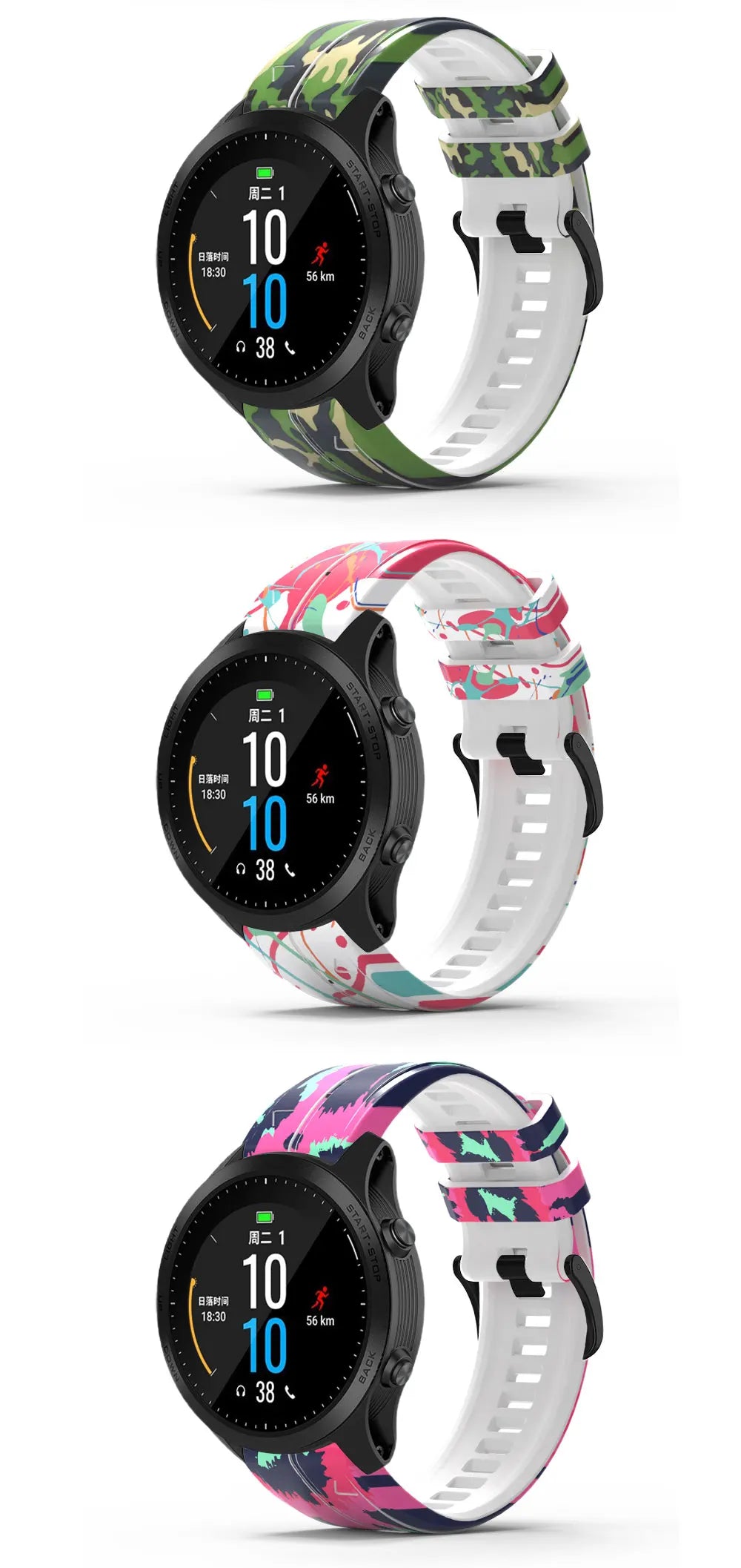 22mm 26mm Wrist Band Strap for Garmin Fenix 8 7X 7 6X 6XPro 6 5X 5 3HR SmartWatch Printed Sport Quick Release Silicone Watchband