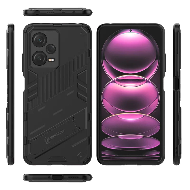 For Xiaomi Redmi Note 12 Pro 5G Case Magnetic Bracket Stand Holder Armor Phone Cases For Redmi Note12 Pro + Plus Back Cover