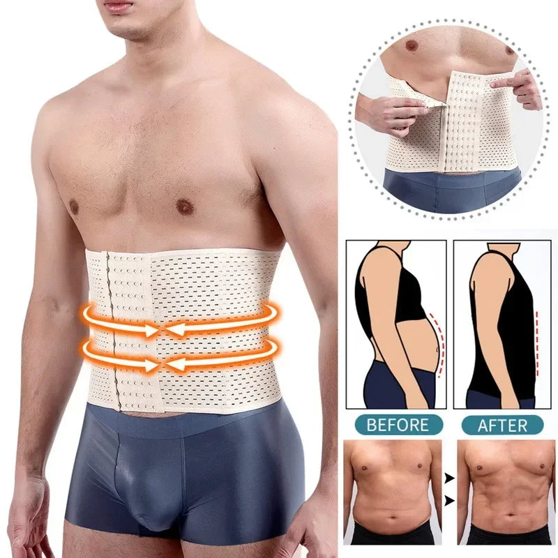 Men Slimming Body Shaper Waist Trainer Trimmer Belt Corset For Abdomen Belly Shapers Tummy Control Fitness Compression Shapewear