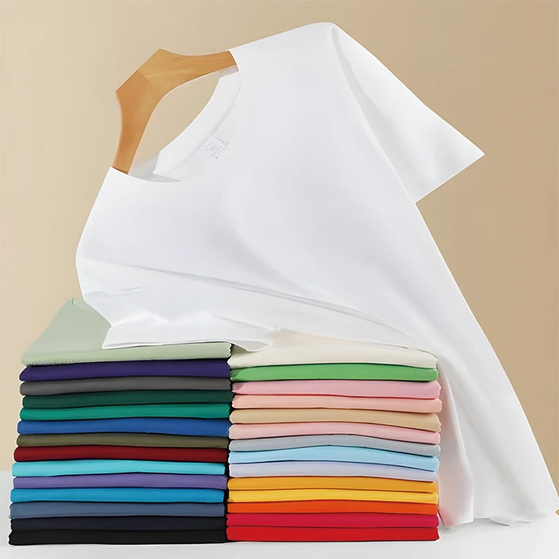 Men's Summer 100_ Cotton Fashion Sports Leisure Loose Golf Player Pattern Printed Round Neck Short Sleeve T-shirt Top Unisex