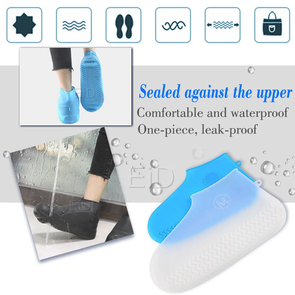 Boots Waterproof Shoe Cover Silicone Material Unisex Shoes Protectors Rain Boots for Indoor Outdoor Rainy Day Reusable man women