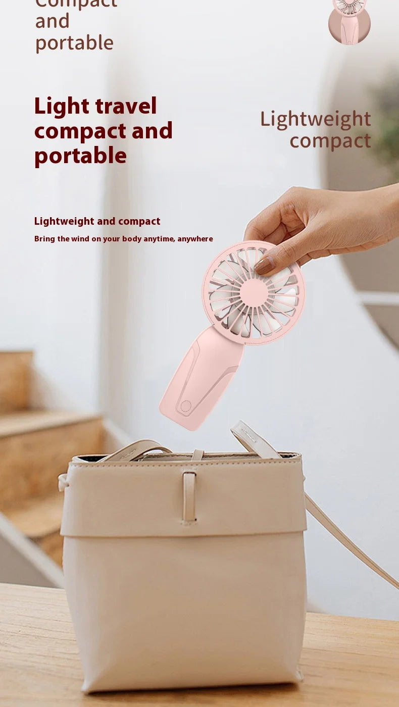 Portable Handheld Small Fan ABS Lightweight Cute Appearance USB Rechargeable Mini Fan For On Go Cooling Portable Mini Pocket Fan