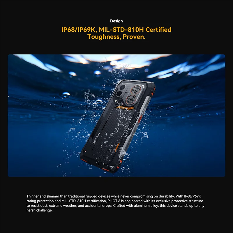Blackview Oscal Pilot 6 Rugged Phone 6.78'' 2.4K 120Hz Display  Thermal imaging 10000mAh 12GB 256GB 4.5W 98dB Speaker Cellphone