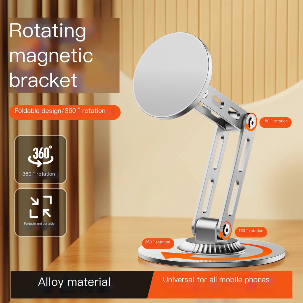 magnetic 360° Metal Desk Mobile Phone Holder Stand For iPhone iPad Adjustable Desktop Tablet Holder